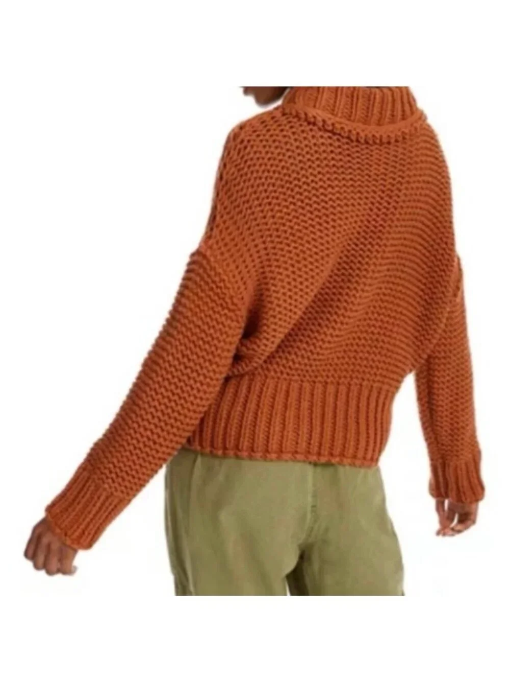 NWT Free People My Only Sunshine Cowl Neck Sweater in Tuscan Earth